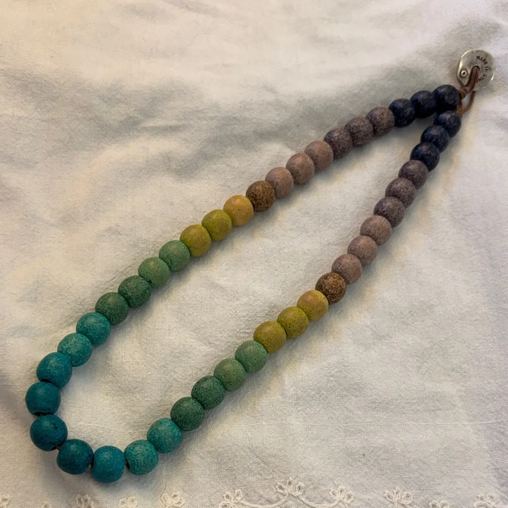 Athens Protasis Ombré Beaded Necklace- TEAL - Picture 1 of 3